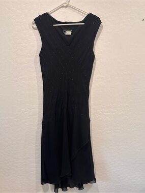Y2K Studio Connection Black Fairycore Dress Size 10 Sequins Whimsigoth Cocktail